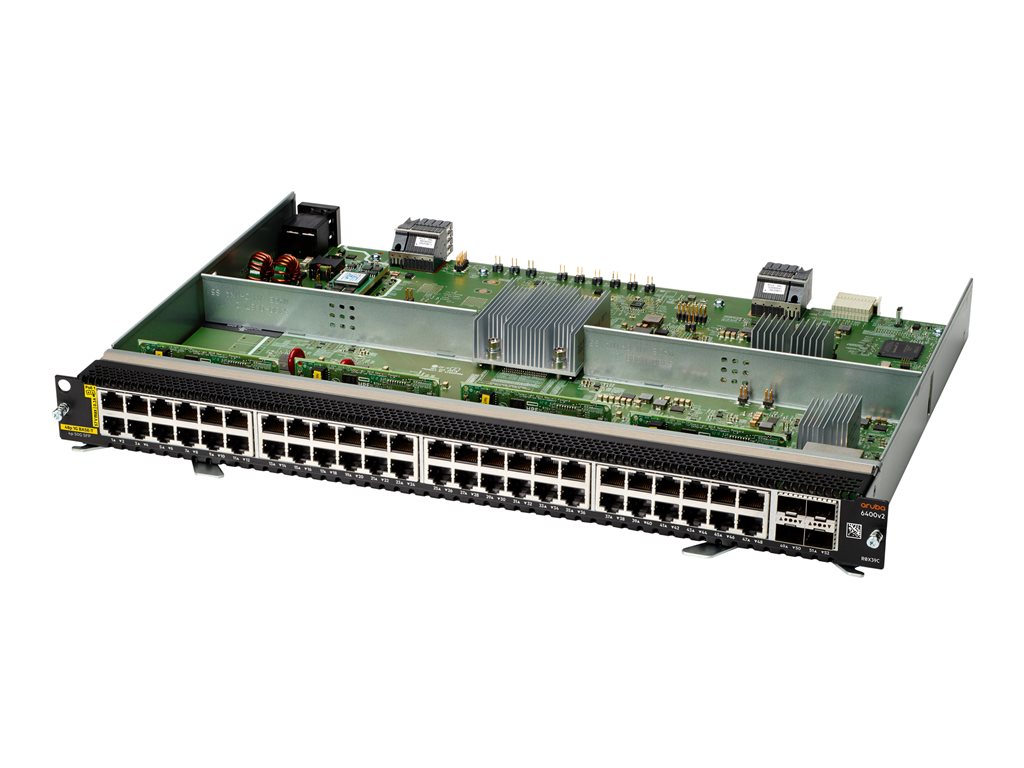 HPE Aruba 6400 48-port 1GbE Class 4 PoE and 4-port SFP56 v2 Module - Switch - L3 - 48 x 10 / 100 / 1000 (PoE) + 4 x 50 Gigabit Ethernet SFP56 - an Rack montierbar - PoE - für P / N: R0X27C, R0X38C, R0X39C, R0X40C, R0X41C, R0X42C, R0X43C